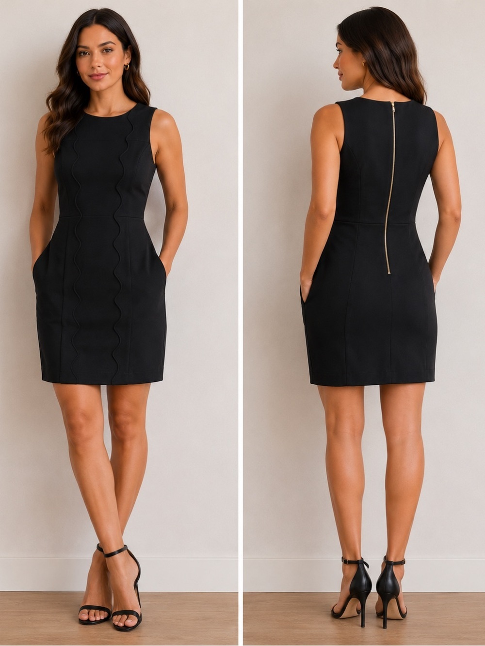 Julian Taylor Black Sleeveless Mini Sheath Dress